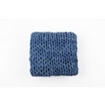 thumbnail image 2 of Silver One Modern Blue Solid Polyester Hand-Knitted Throw, 50" x 60", 2 of 6