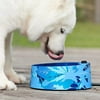 POKUJ Heated Pet Bowl, Outdoor Pet Thermal Water Bowl, Dog Cat Heated Water Bowl with 69 Inch Chew Resistant Cord and Waterproof ON/Off Switch(JungleBlue)