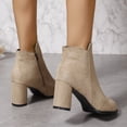 thumbnail image 4 of JUSLIO Boots for Women,Flat Heel Side Zip Slouch Mid Calf Boots Versatile Casual Dress Boots Fashion Boots, 4 of 5