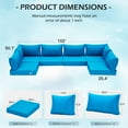 thumbnail image 2 of HOMREST Outdoor Replacement Cushions for Patio Furniture,Water-Repellent Sofa Cushions for 6-Seat Rattan Wicker Sectional Patio Conversation Sets,14-Piece Cushions Set for Outdoor Couch（Sky Blue）, 2 of 8