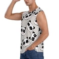 thumbnail image 3 of Lsque Cute Panda Print Men's Cotton Blend Sleeveless Muscle Shirts (S-3XL)- Moisture Wicking, Odor Protection, UPF 30+,XX-Large, 3 of 8