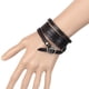 thumbnail image 3 of Pulsera ancha de cuero PU, joyería punk, regalos, pulsera ajustable vintage de moda. Negro, 3 of 9