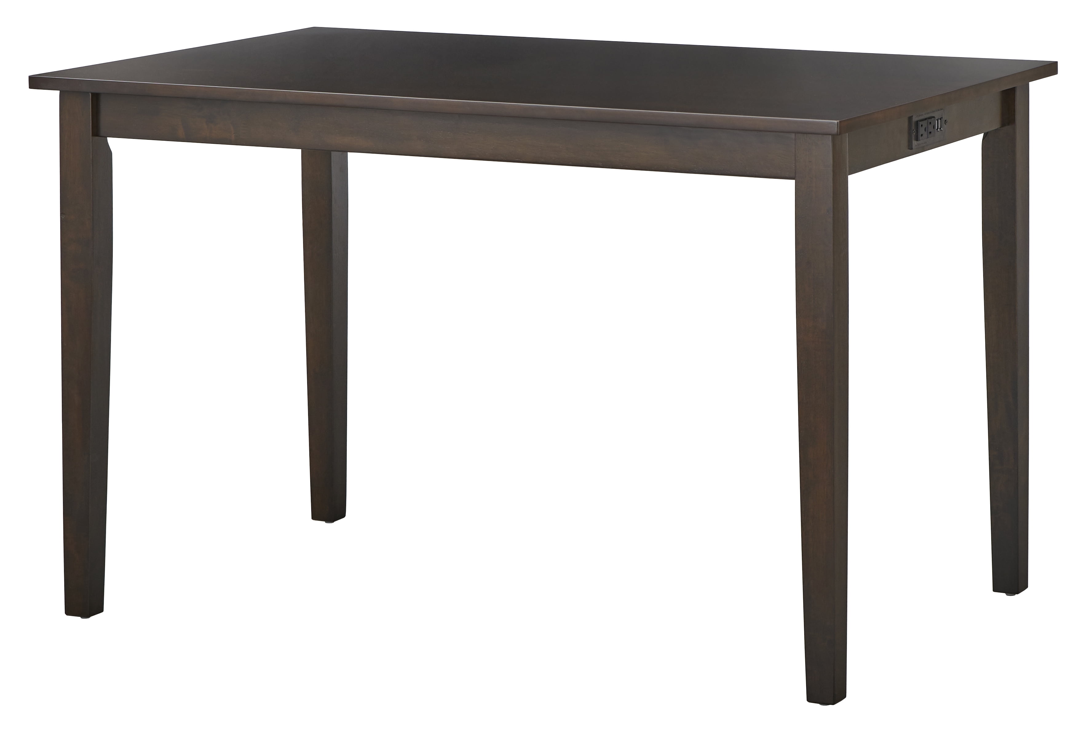 TMS Ruston Rectangular Dining Room Table with USB Ports, Espresso Brown