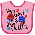 thumbnail image 3 of Inktastic 4th of July Red, White and Blue Sweetie Cupcakes and Stars Boys or Girls Baby Bib, 3 of 4