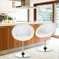 thumbnail image 3 of Topbuy Set of 2 Modern Swivel Bar Stools Height Adjustable Round Tufted Back Accent Chair White, 3 of 9