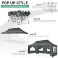 thumbnail image 3 of SANOPY 10'x20' Ez Pop up Canopy Party Tent with 6 Sidewalls, Waterproof and Sun Shelter Heavy Duty Canopy for Market with Carry Bag, Gray, 3 of 9