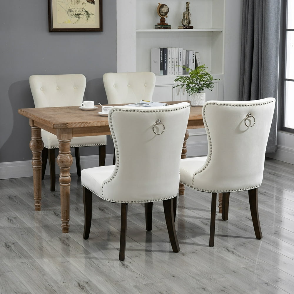 Dining Room Chairs Set of 4, Tufted Upholstered Dining Chairs with