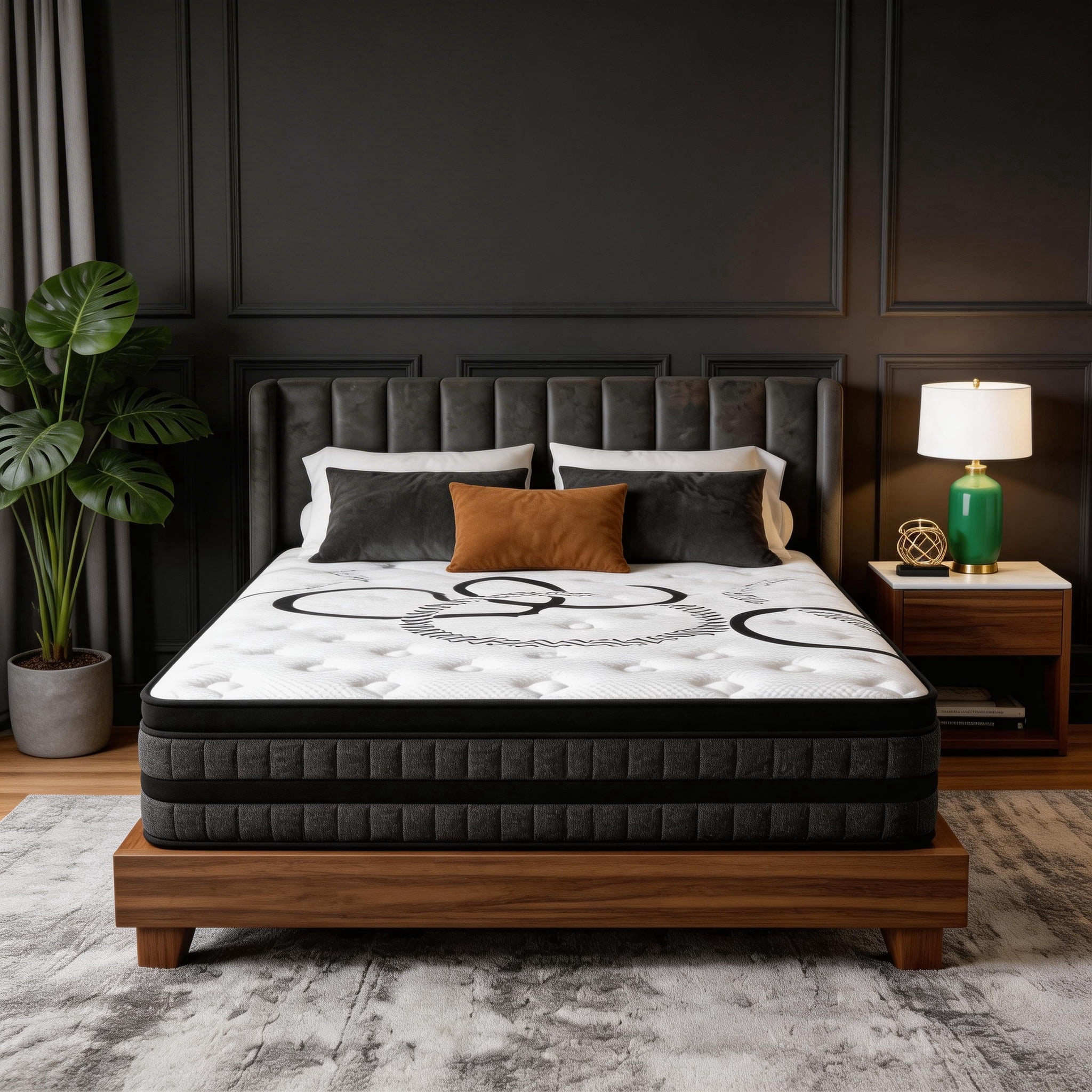 Dealnight 14 inch King Size Hybrid Mattress,Firm Cooling Gel Memory Foam King Mattress with Individual Pocket Coils,Bed in a Box
