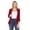 Burgundy, variant on Women's Solid Basic Casual Draped Neck Open Front Ruched Sleeve Outerwear Vest Cardigan