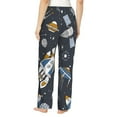 thumbnail image 3 of Disketp Space Cars Print Women'S Comfy Pajama Pants Casual Drawstring Palazzo Lounge Wide Leg Pants, 3 of 9