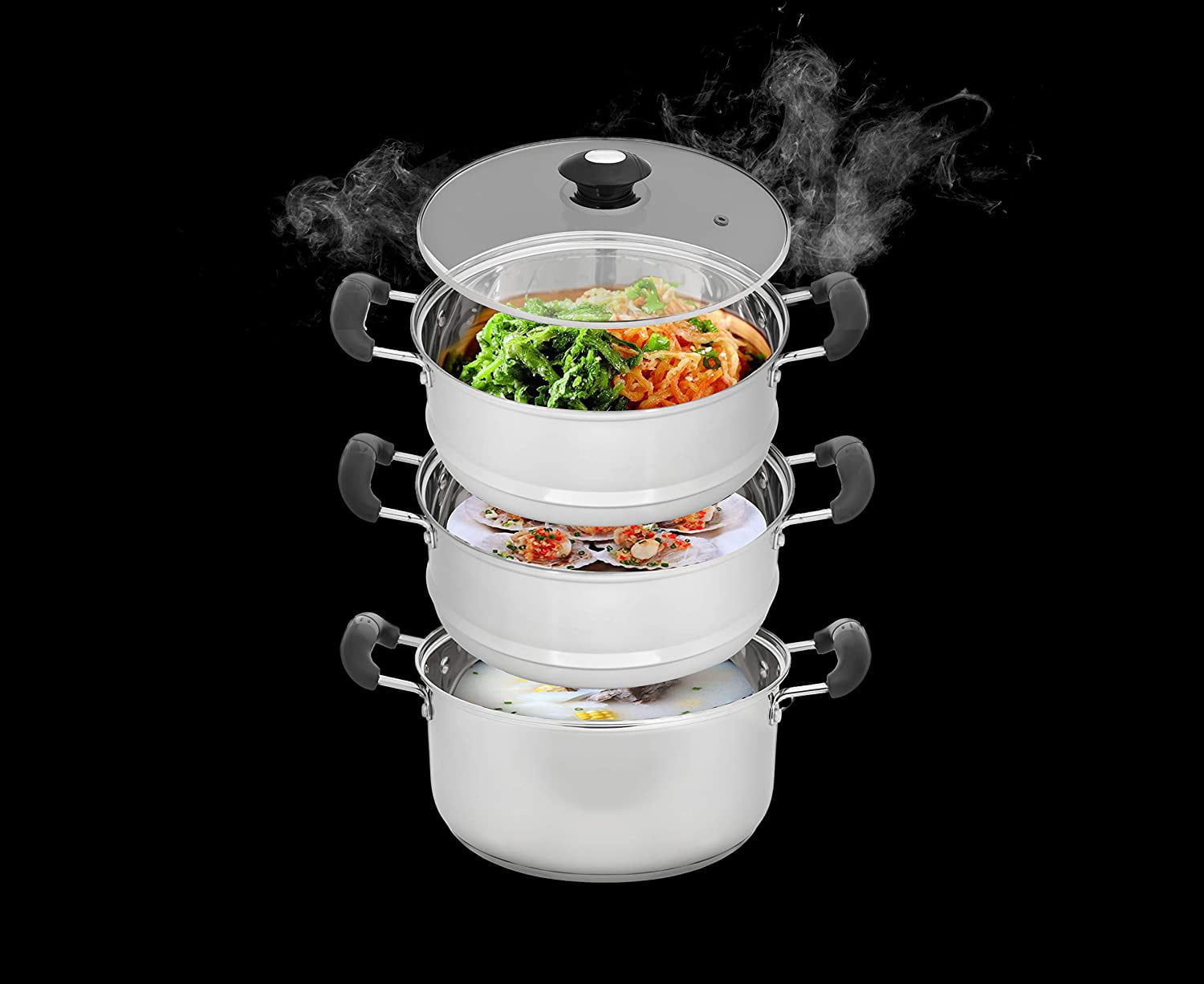 Concord concord extra large outdoor stainless steel stock pot steamer and  braiser combo. great for steaming oysters, crab, crawfish a