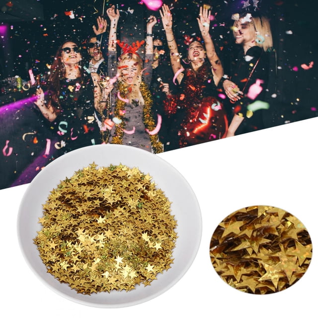 4000pcs 10mm PVC Star Table Confetti Sprinkles for Christmas Wedding Birthday Party DecorationGold