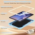 thumbnail image 4 of FJLBDE Case for Samsung Galaxy Tab S8 Plus/S7 FE/S7 Plus 12.4 Inch with Butterfly Stand, Shockproof Protective Tablet Cover with Pencil Holder Shoulder Strap for Kids Girls, Beige Blue, 4 of 7