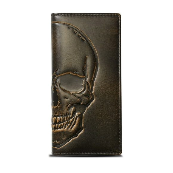 Cartera larga House of Jack Co. SKULL Cuero de plena flor