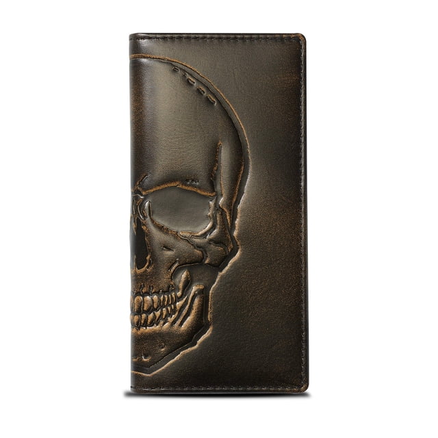 Cartera larga House of Jack Co. SKULL Cuero de plena flor