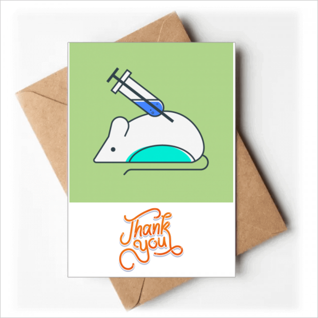 Inyector experimental para ratones Nota en blanco del sobre de la tarjeta de agradecimiento