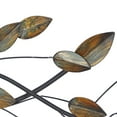 thumbnail image 5 of DecMode Brown Metal Slim Horizontal Leaf Wall Decor with Teal Accents, 5 of 13