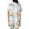 thumbnail image 3 of Lsque Cute Animals Women's Short-Sleeved Pajama Set - 2 Piece Soft and Lightweight Sleepwear Set-Large, 3 of 9