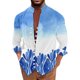 thumbnail image 1 of Men'S Retro Casual Loose Fitting Long Sleeved Printed Shirt Fashion Standing Collar TopXL, 1 of 5