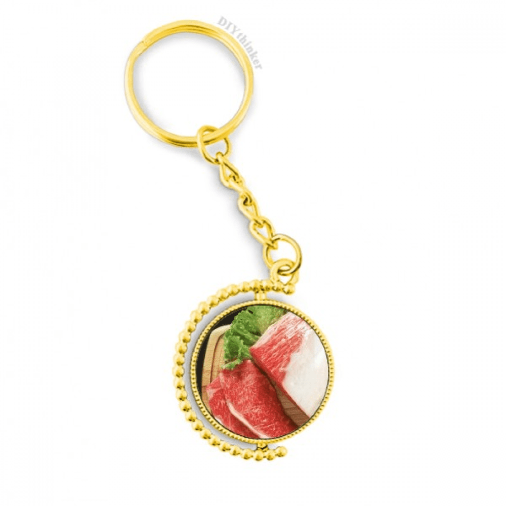 Accessoire Porte-Clés en Métal à texture d'Aliment de Viande Crue en Patte d'Agneau