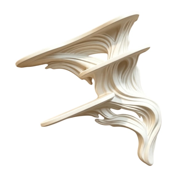 Layered Curved Wall Accent Shelf, Triple Display for Figurines, Living Room Entryway Study Indoor Decor