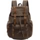 thumbnail image 1 of Vintage Unisex Casual Leather Backpack Canvas Rucksack Bookbag Satchel Hiking Backpack Travel Outdoor Shouder Bag (brown), 1 of 5