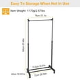 thumbnail image 4 of Simple Heavy Duty Standard Rod Clothing Metal Garment Rack for Hanging Clothes, Single Rod, 4 of 6