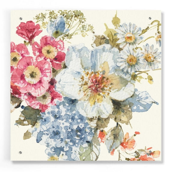 Epic Art 'Summer Garden III' by Lisa Audit, Acrylic Glass Wall Art, 24"x24"