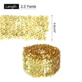thumbnail image 2 of Uxcell 2.2 Yards 2 Inch Elastic Sequins Trim 5 Row Flat Sequin Strip Sequins Fabric Ribbon for Sewing Gold, 2 of 5