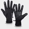 thumbnail image 1 of ZOUSSIQI Waterproof Winter Warm Gloves, Plush Inner Touch Screen Zippered Cold Weather Cycling Gloves Comfortable for Running CA919-12840, 1 of 8