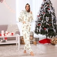 thumbnail image 2 of Adult Christmas Onesie Reindeer Zipper One-Piece Pajamas Unisex with Pockets, 2 of 6