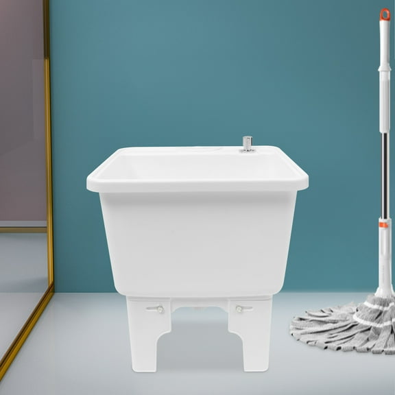 Mop Sink Service Basin Plastic Mop Sink Freestanding Sink 15.7" x 14" x 16.9"
