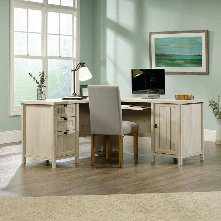 Sauder Costa L Desk Chalked Chestnut Finish
