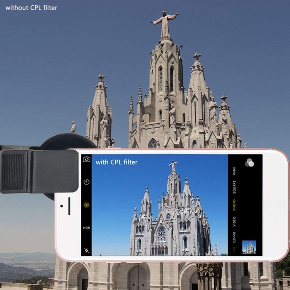 SKQOUI 37MM Professional Cell Phone Camera CPL Lens Filter Circular Universal Portable Polarizer Camera Lens 