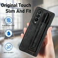 thumbnail image 2 of Galaxy Z Fold 4 Case 5G 2022, [Slim & Lightweight] PU Leather Back Hard PC Cover with Hand Strap S Pen Holder Shockproof Case for Samsung Galaxy Z Fold 4, 2 of 8