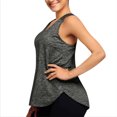 thumbnail image 4 of MRULIC tank top for women Women Workout Tops Mesh Racerback Yoga Tank Shirts Gym Running Tops Womens tank tops Black + XL, 4 of 6