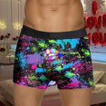thumbnail image 2 of JHHLSF Mens Valentines Day Printed Underwear Style Red Bubble Special Love Rose Shorts Mid Waist Blue,3XL, 2 of 5