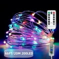 thumbnail image 1 of Chok 66ft 200 LED Fairy Lights  USB Twinkle String Lights Insert Silver Wire Lights  With Remote And Timer 8 Modes Outdoor Starry Lights  DIY Party Wedding Christmas Decoration (Warm Whit, 1 of 7