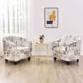 thumbnail image 7 of Club Chair Slipcover 2 Piece Stretch Printed Round Barrel Chair Covers Removable Tub Chair Slipcover with Elastic Bottom Chair Coverings Furniture Protector Cover for Living Room, 7 of 7