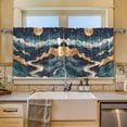 thumbnail image 2 of Yayeee Kitchen Curtains Tier Set of 2 Light Filtering 57"x36" Over Sink Window Panels, Green Mountains, 2 of 7