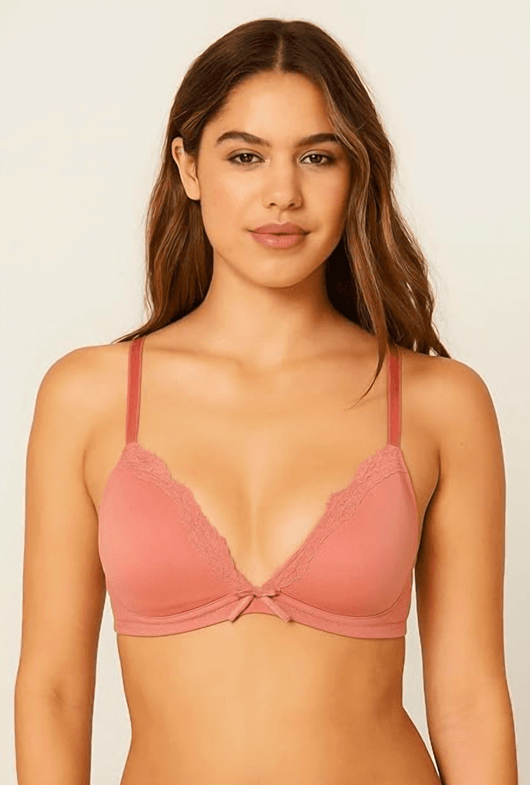 Iheyi 6 Pieces No Wire Full Cup Plain/Lace Light Padded Wire Free Bra A/B/C (34C)