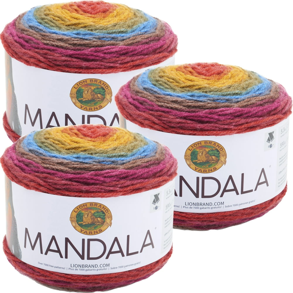 Lion Brand Mandala Yarn Chimera, Multipack Of 3