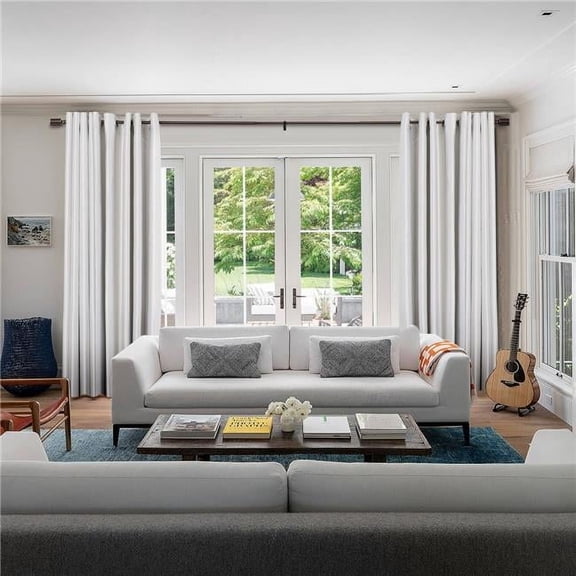 86-120 in. Curtain Rod with Decorative Cap Finial - Black