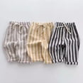 thumbnail image 4 of CPNG Newborn Infant Toddler Baby Girls Boys Striped Casual Sweatpants Cotton Elastic High Waist Baggy Joggers(Black,3-6 Months), 4 of 4