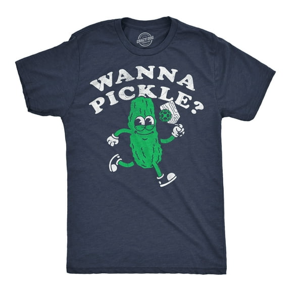Mens Funny T Shirts Wanna Pickle Sarcastic Pickleball Graphic Novelty Tee for Men Graphic Tees