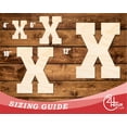 thumbnail image 3 of Unfinished Wood Varsity Team Font - X Shape 18" / 1/4", 3 of 3