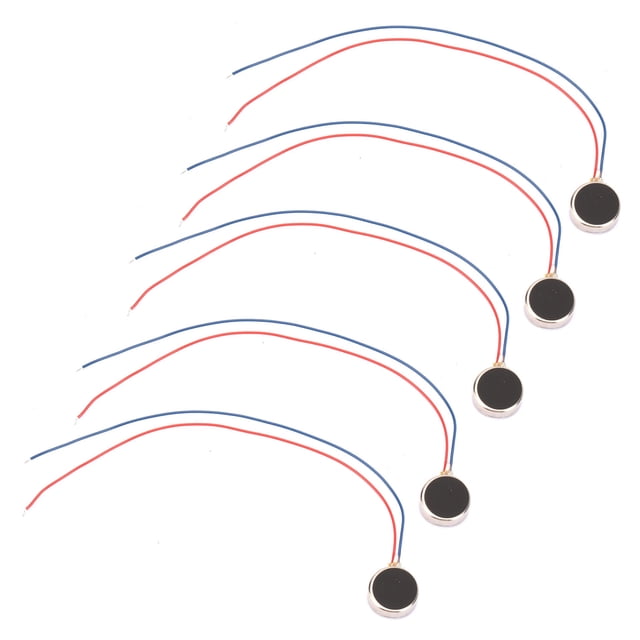 5 micromotores vibratorios planos para buscapersonas y teléfonos móviles, CC 3 V, 80 mA, 10 x 2 mm, 11 000 RPM, 1020 (34 mm)