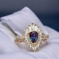 thumbnail image 2 of Sterling silver pear cut alexandrite & halo set cubic zirconia ring, 2 of 7