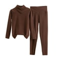 thumbnail image 2 of gbyLJF Women's Fleece Pajama Sets Solid Color Long Sleeve Pullover and Long Pant Thickened Warm 2 Piece Nightwear Sleepwear for Women, 2 of 5