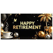 LUUFILx Happy Retirement Party Banner Balloon Decoration Backdrop Background Celebration Floral Supplies Event Props Festive Banners Decorations